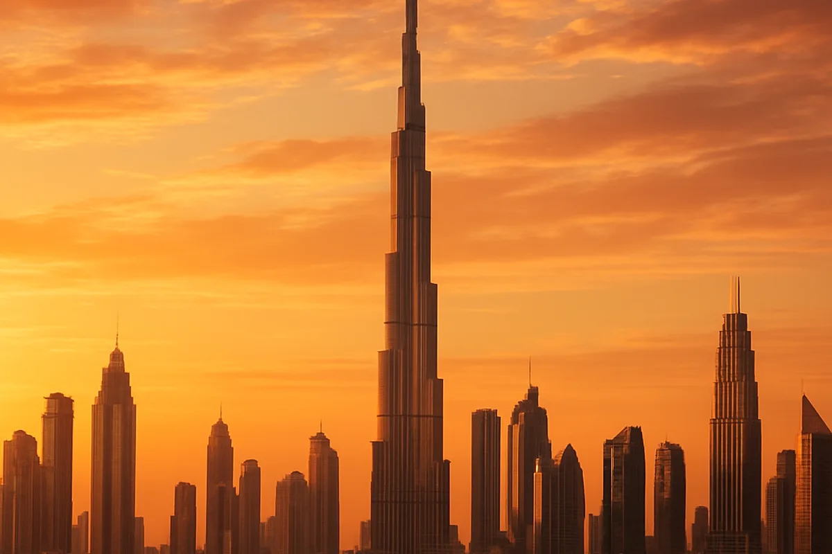 The Dubai skyline at golden hour, host city of the World Trading Tournament grand finale